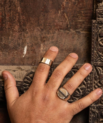 Unisex Polished Distressed Ring